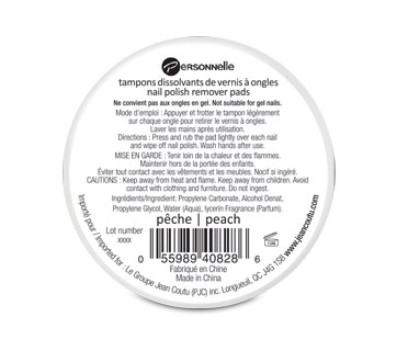 Image 2 of product Personnelle Cosmetics - Nail Polish Remover Pads, 32 units, Peach