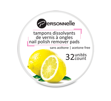 Nail Polish Remover Pads, 32 units, Lemon