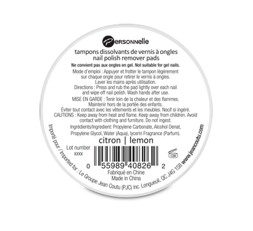 Image 2 of product Personnelle Cosmetics - Nail Polish Remover Pads, 32 units, Lemon