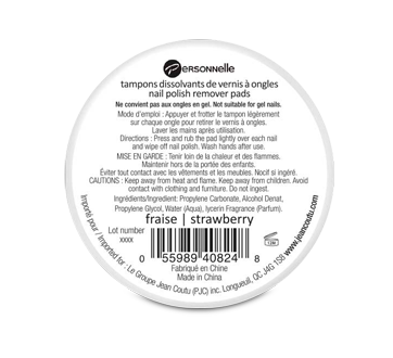 Image 2 of product Personnelle Cosmetics - Nail Polish Remover Pads, 32 units, Strawberry