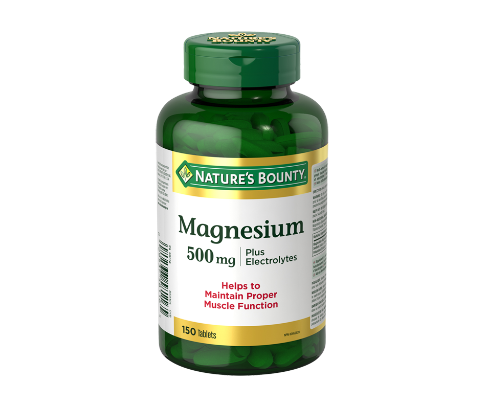 Magnesium 500 mg Plus Electrolytes, 150 units Nature's Bounty All Other Minerals Jean Coutu