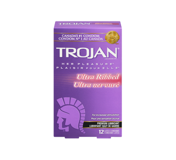 Image 3 of product Trojan - Her Pleasure Ultra Ribbed Lubricated Condoms, 12 units