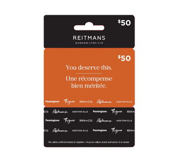 $50 Reitmans Gift Card, 1 unit
