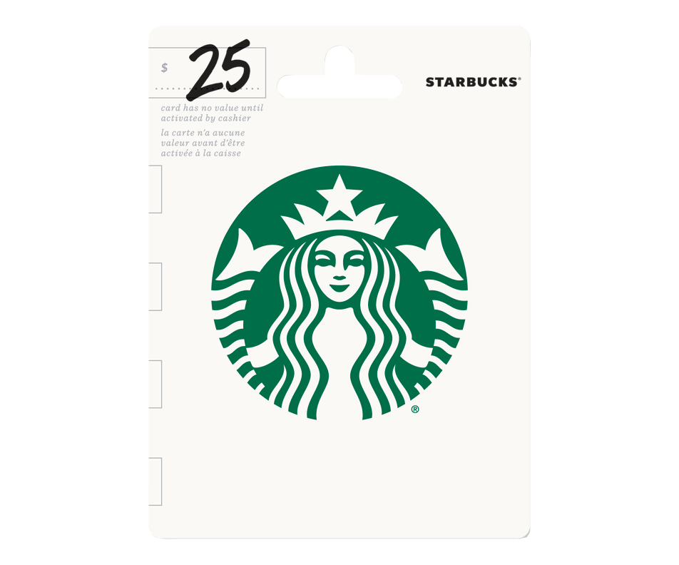 25 Starbucks Gift Card, 1 unit Other gift cards Jean Coutu