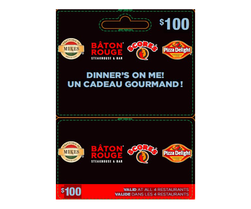 100 Restaurants Imvescor Gift Card, 1 unit Restaurant cards