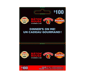 Image of product Incomm - $100 Restaurants Imvescor Gift Card, 1 unit