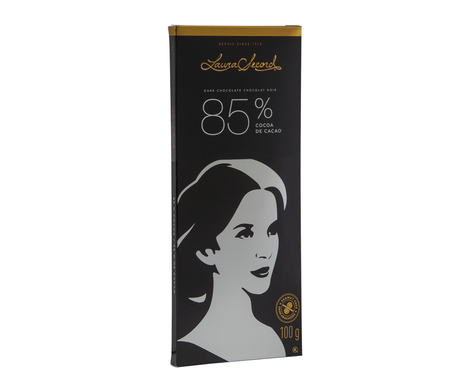 Dark Chocolat Bar 85 Cocoa, 100 g Laura Secord Family size Jean