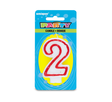 Party Numeral Candle, 1 unit, 2
