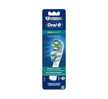 Dual Clean Replacement Electric Toothbrush Head, 3 units