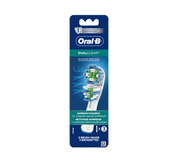 Dual Clean Replacement Electric Toothbrush Head, 3 units