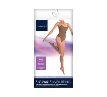 Image of product Sigvaris - Sheer Fashion for Women 120, Calf, size A, Black