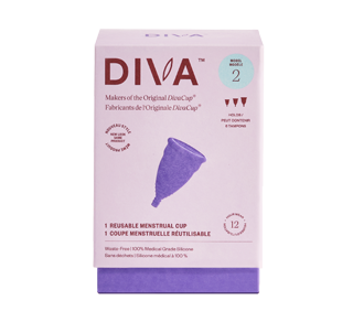 DivaCup Menstrual Cup, Model 2, 1 unit