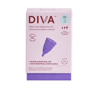 DivaCup Menstrual Cup, Model 2, 1 unit