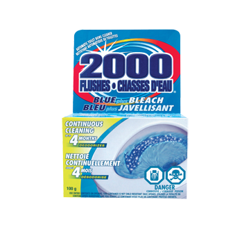 Image of product 2000 Flushes - Blue Plus Bleach Automatic Toilet Bowl Cleaner, 100 g