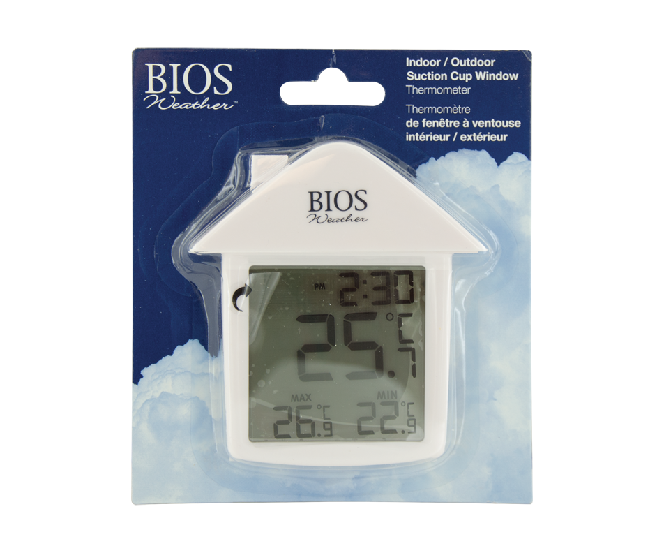 Indoor/Outdoor Thermometer, 1 unit Bios Weather Thermometer and hygrometer Jean Coutu