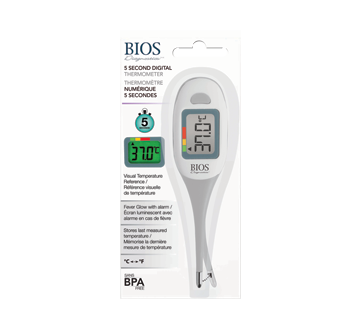 Image of product BIOS - Jumbo 5 Second Thermometer with Fever Glow, 1 unit