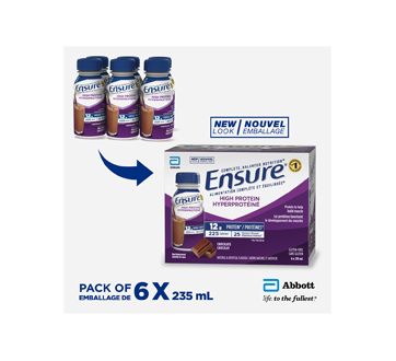 Image 2 of product Ensure - High Protein Meal Replacement, 6 x 235 ml, Chocolate