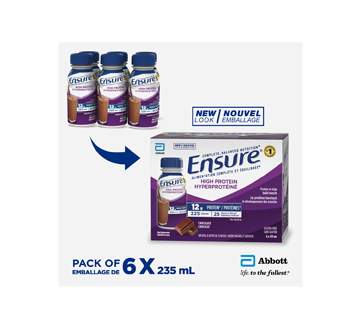 Image 2 of product Ensure - High Protein Meal Replacement, 6 x 235 ml, Chocolate