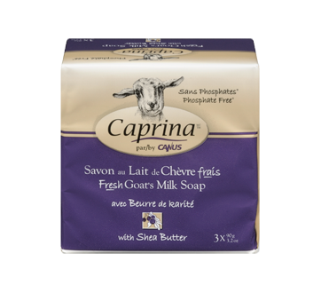 Image 3 of product Caprina - Fresh Goat's Milk Soap, 3 X 90 g, Shea butter