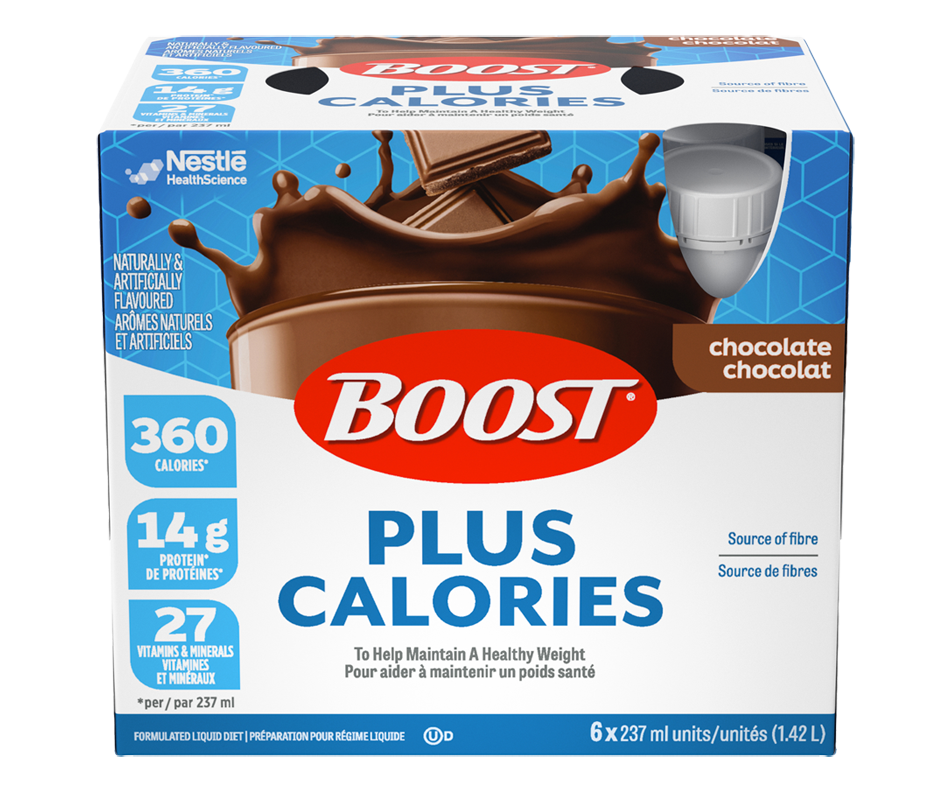 Boost Plus, Chocolate, 6 x 237 ml Nestlé Liquid Dietary Supplement