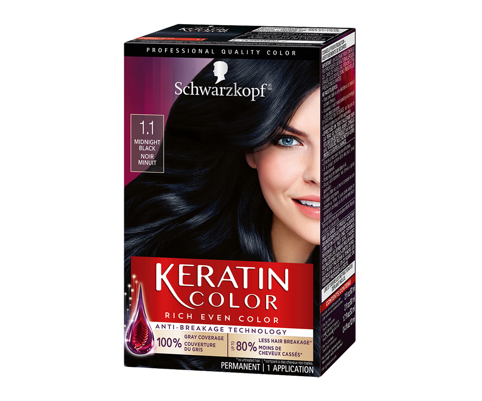 9. Schwarzkopf Keratin Color Permanent Hair Color Cream - Midnight Black - wide 6
