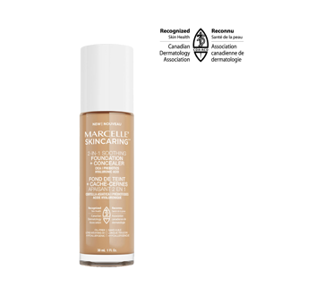 Image 1 of product Marcelle - Skincaring 2-in-1 Soothing Foundation + Concealer with Hyaluronic Acid, 30 ml Charnois Beige