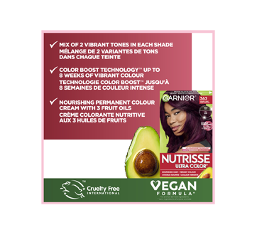 Image 2 of product Garnier - Nutrisse Permanent Hair Colour enriched with Avocado Oil, 1 unit 362 Burgundy Garnet