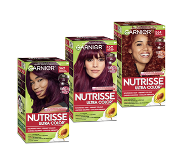 Image 11 of product Garnier - Nutrisse Permanent Hair Colour enriched with Avocado Oil, 1 unit 362 Burgundy Garnet