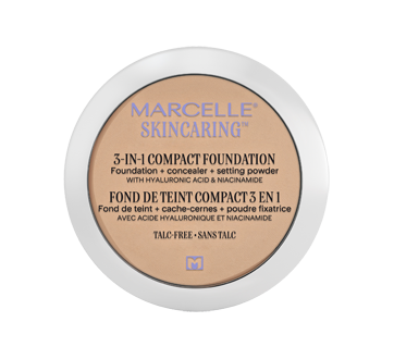 Skincaring 3-in-1 Compact Foundation + Concealer + Setting Powder with Hyaluronic Acid, 8.5 g