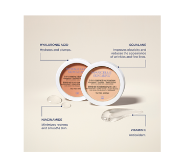 Image 3 of product Marcelle - Skincaring 3-in-1 Compact Foundation + Concealer + Setting Powder with Hyaluronic Acid, 8.5 g Ivoire Classique