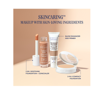 Image 9 of product Marcelle - Skincaring 3-in-1 Compact Foundation + Concealer + Setting Powder with Hyaluronic Acid, 8.5 g Ivoire Classique