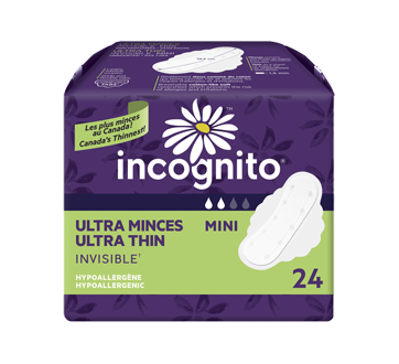 Image du produit Incognito - Serviettes ultraminces mini à rebords, 24 unités