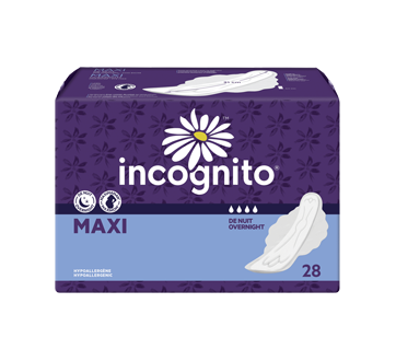 Image du produit Incognito - MaxiMaman serviettes à rebords, 28 unités, nuit