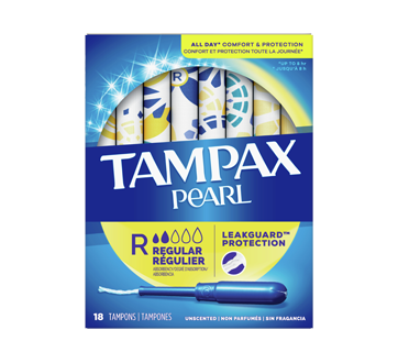 Tampax Pearl tampons, 18 unités, régulier