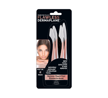Flawless Dermaplane exfoliant et épilateur facial, 4 unités