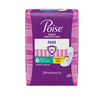 Poise serviettes ultra minces légères et longues, 24 unités