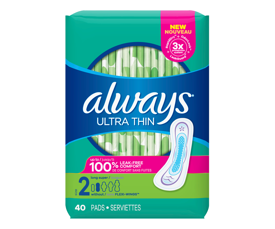 Serviettes Ultra Thin sans ailes, taille 2, non parfumées, super, 40 unités Always Serviette