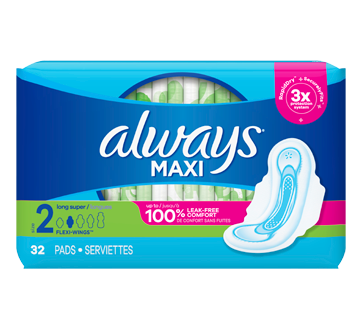 Maxi serviettes régulières, 32 unités