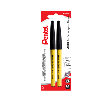 Marqueur pour tissus 2 mm, 2 unités, noir – Pentel : Bricolages