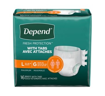 Depend protection avec attaches caleçons, 16 unités, grand