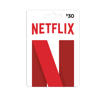 Carte-cadeau Netflix de 30$, 1 unité – Incomm : Cartes divertissement