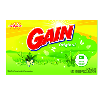 Image 2 du produit Gain - Feuilles assouplissantes avec FreshLock, 120 feuilles, Original