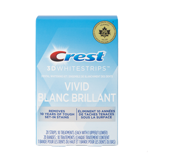 3D White Whitestrips bandes, 10 unités, blanc brillant classique