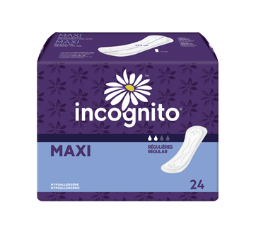 Image du produit Incognito - Maxi serviettes, 24 unités, régulières
