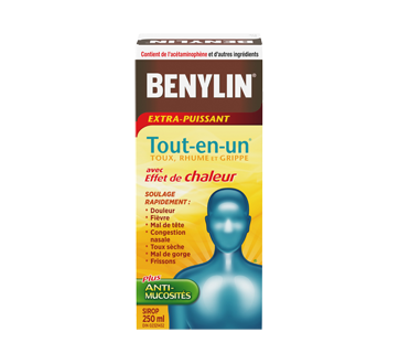 Image 1 du produit Benylin - Benylin Tout-en-Un Rhume et Grippe avec effet de chaleur sirop extra-puissant, 250 ml