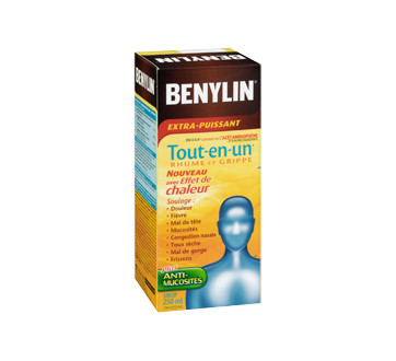 Image 2 du produit Benylin - Benylin Tout-en-Un Rhume et Grippe avec effet de chaleur sirop extra-puissant, 250 ml
