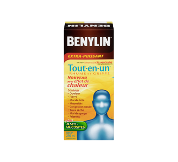 Image 3 du produit Benylin - Benylin Tout-en-Un Rhume et Grippe avec effet de chaleur sirop extra-puissant, 250 ml