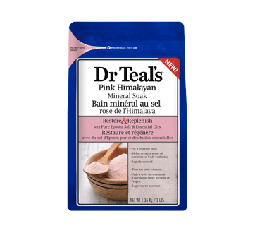 Image du produit Dr Teal's - Bain minéral, 1,36 kg, sel rose de l'Himalaya