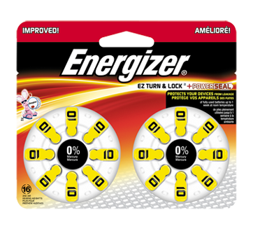Image du produit Energizer - Piles pour prothèses auditives, 16 unités, AZ10DP16