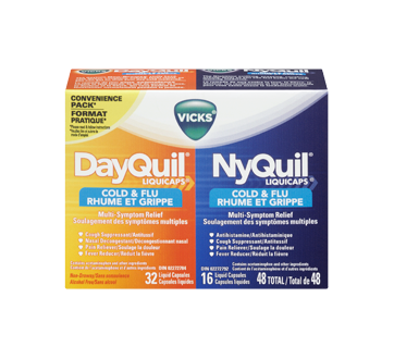 Image 3 du produit Vicks - DayQuil & NyQuil Liquidas Rhume et grippe soulagement des symptômes multiples, 48 unités